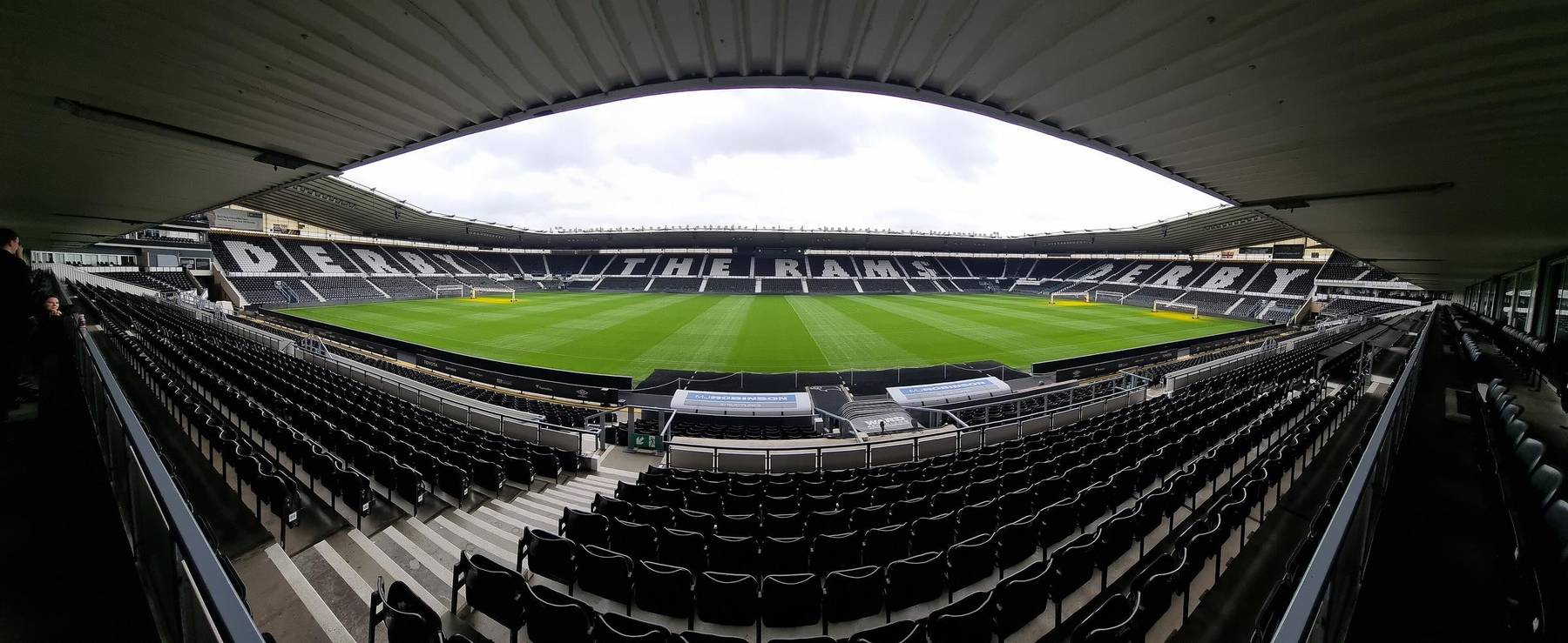 Panoramic view inside Pride Park Stadium